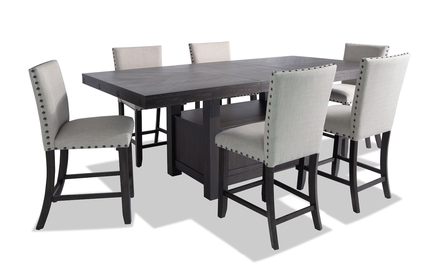 Sonoma 7 Piece Espresso Counter Set With Upholstered Stools Espresso