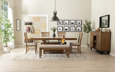 Sonoma Piece Espresso Beige Upholstered Extendable Dining Set Bob