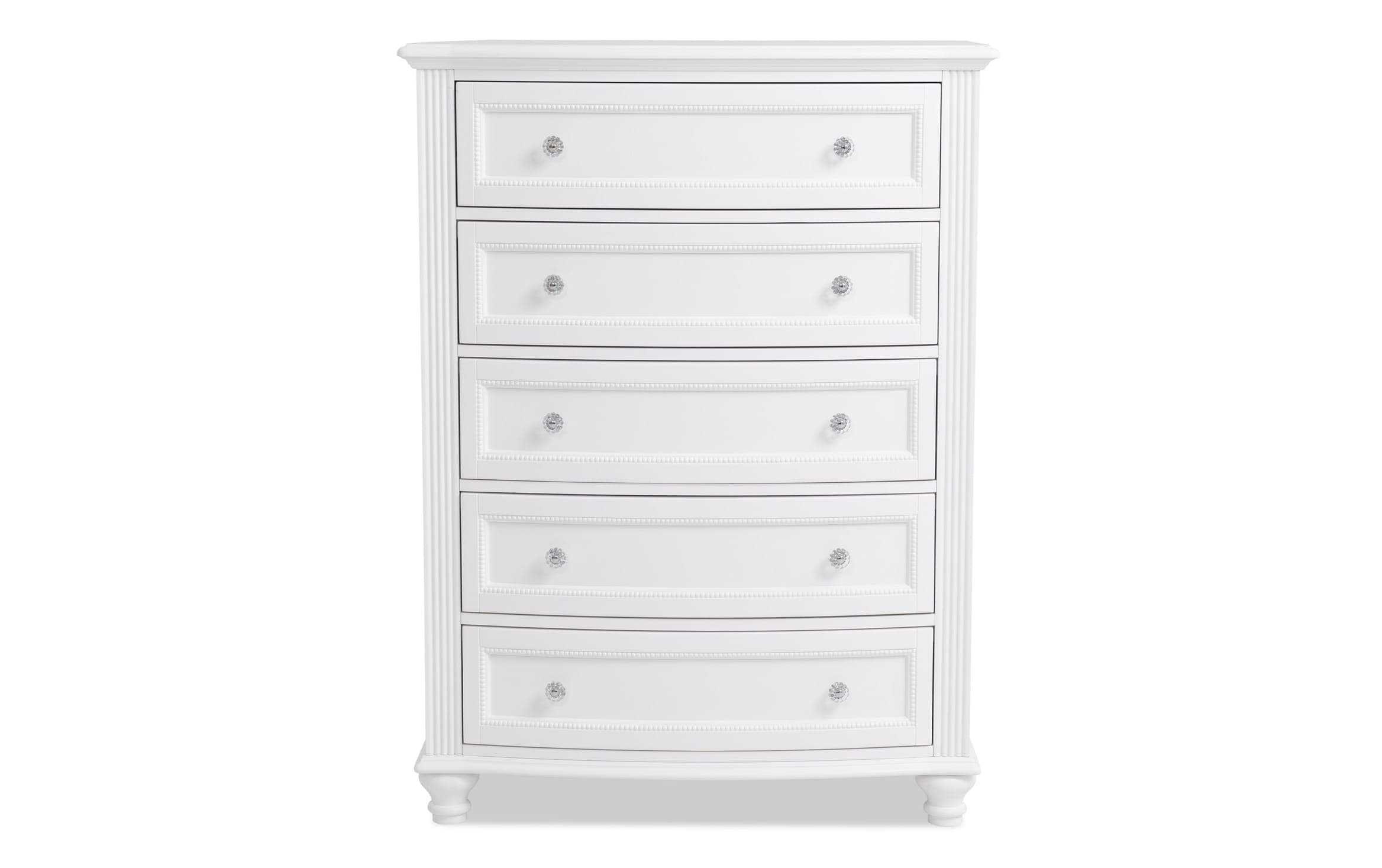 Madelyn White 5 Drawer Chest Bobs Com