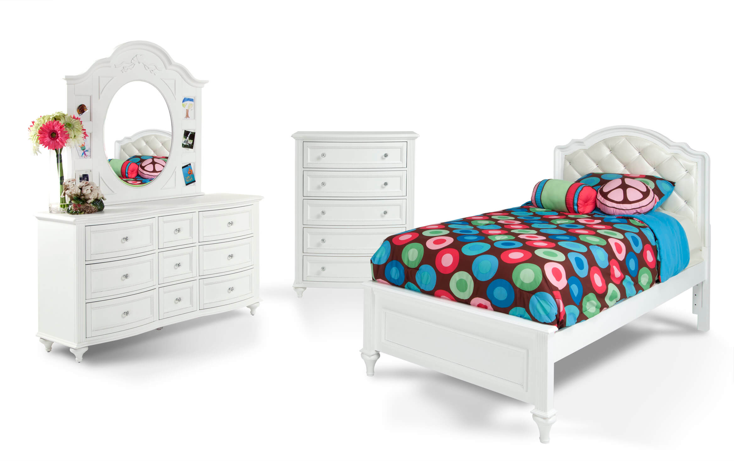 Madelyn Twin White Upholstered Youth Bedroom Set Bobs Com