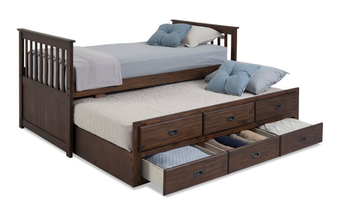 chadwick twin captain bed with trundle | bob's discount furniture