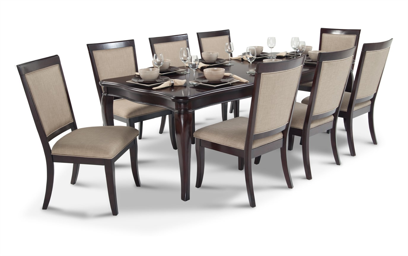 Gatsby Cherry 9 Piece Dining Set With Side Chairs Bobs Com Gallery Slider Image 1