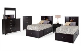 Dalton Twin Espresso Storage Bedroom Set | Bobs.com