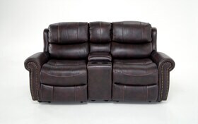 reclining lannister loveseat console power