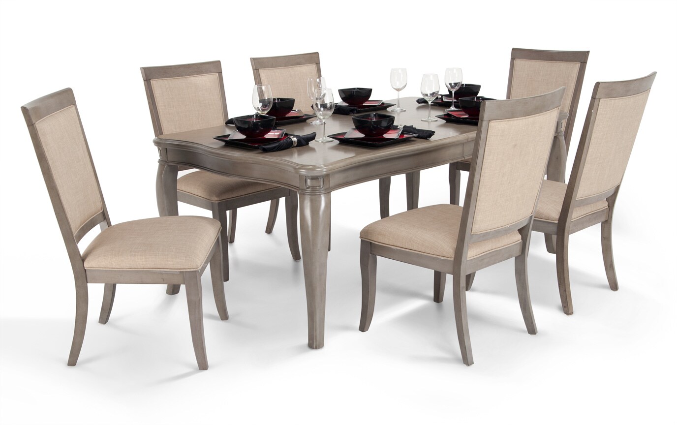 Gatsby Gray 7 Piece Dining Set With Side Chairs Bobs Com Gallery Slider Image 1