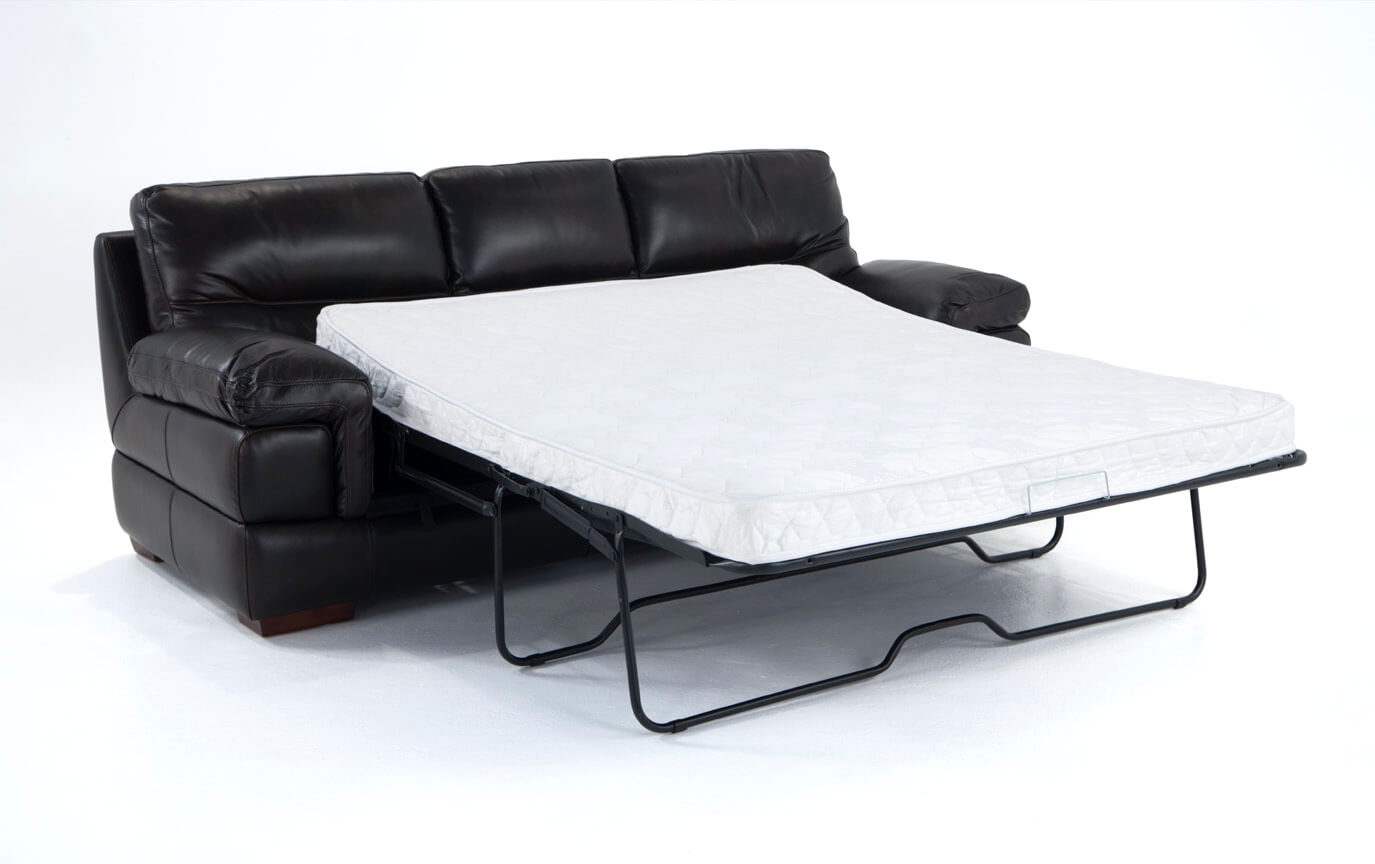 Carter Leather Queen Sleeper With Innerspring Mattress Bob S Gallery Slider Image 1
