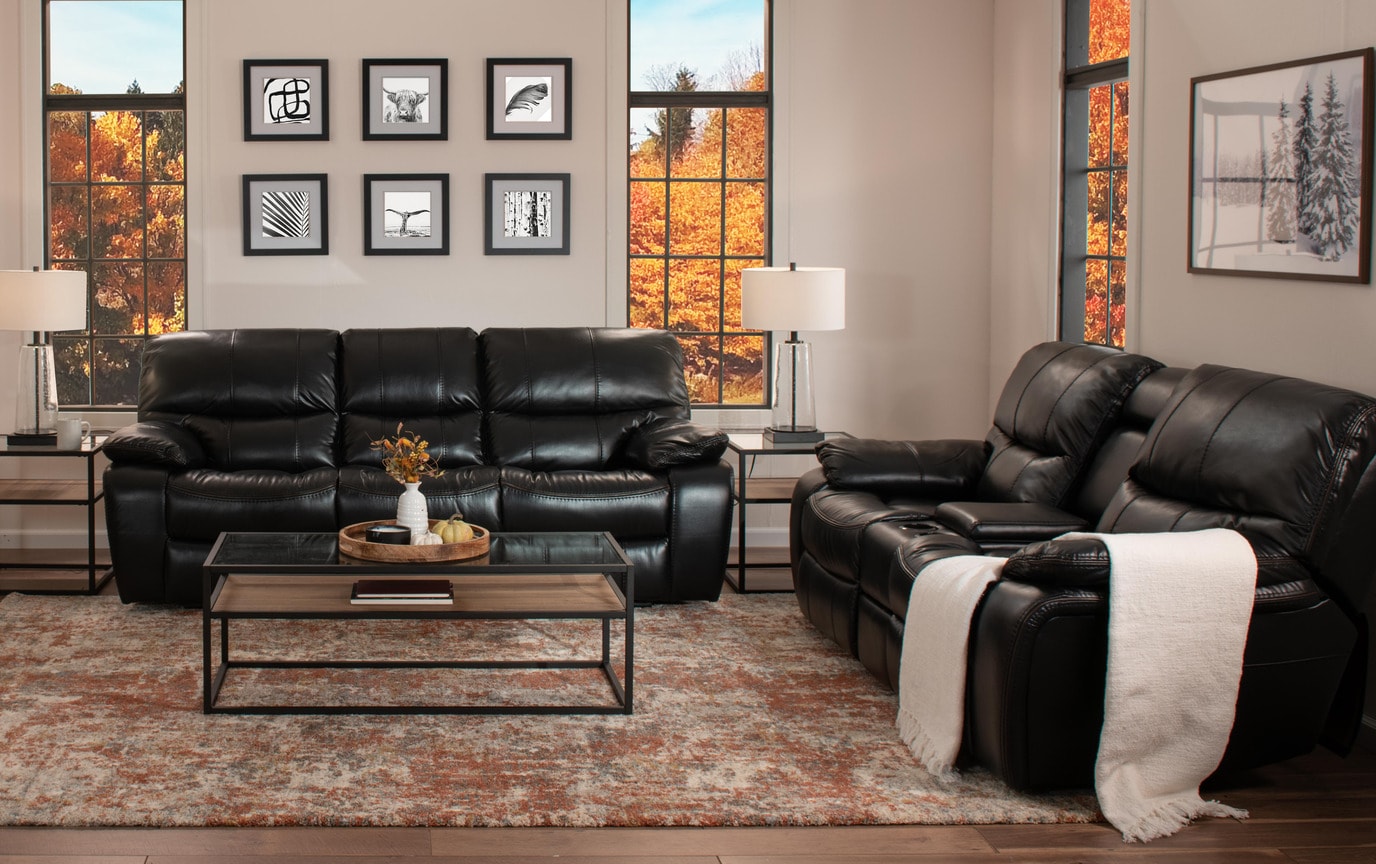 Avenger Power Reclining Console Loveseat Bobs Com