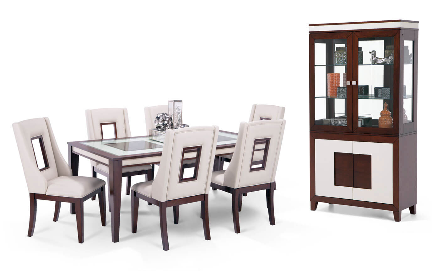 Kenzo 8 Piece Dining Set With Curio Bobs Com Gallery Slider Image 1