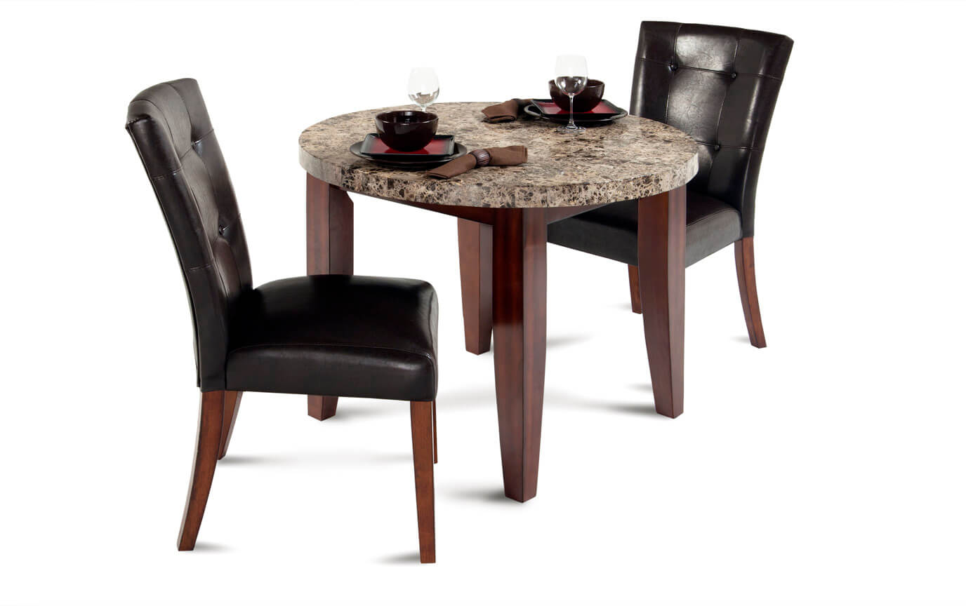 Montibello 40 Round 3 Piece Dining Set Bob S Furniture Gallery Slider Image 1
