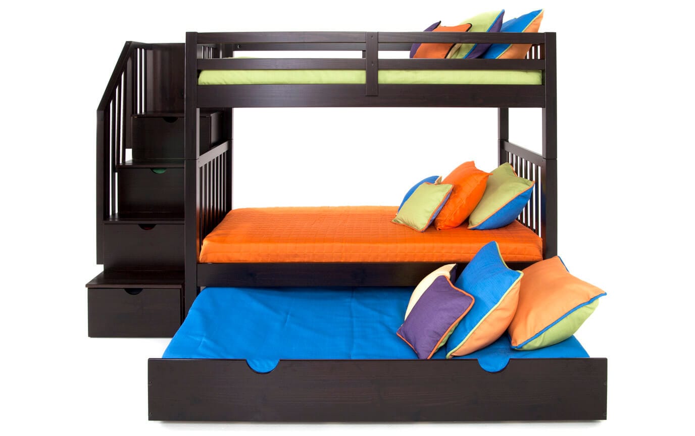 Keystone Stairway Bunk Bed With Storage Trundle Unit Bobs Com Gallery Slider Image 4