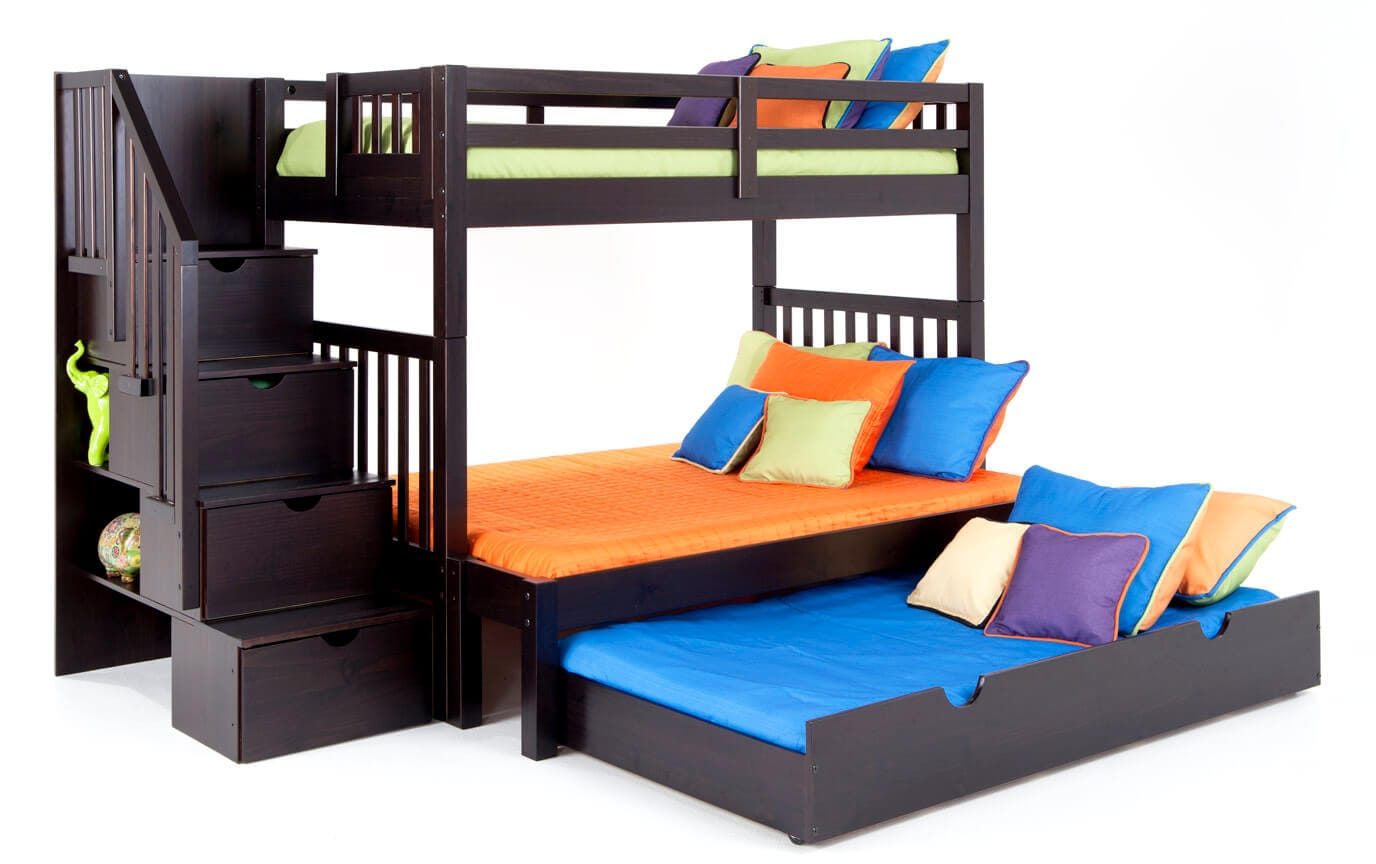Keystone Stairway Twin/Full Bunk Bed With Storage/Trundle Unit