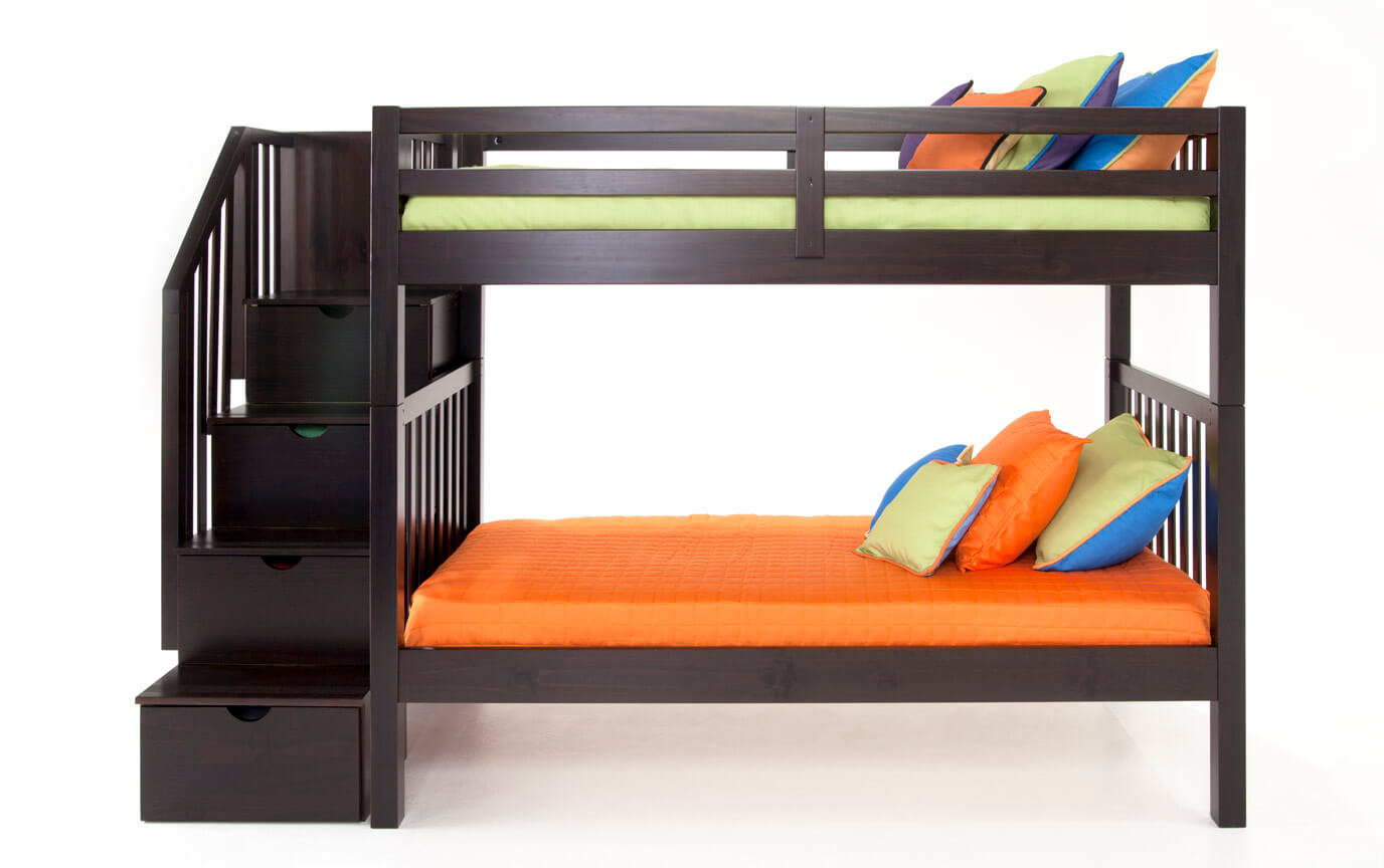 Keystone Stairway Bunk Bed With 2 Twin Perfection Innerspring Gallery Slider Image 1