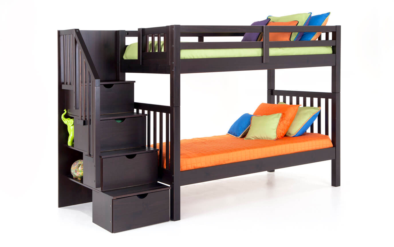 Keystone Stairway Bunk Bed With 2 Twin Perfection Innerspring Gallery Slider Image 2