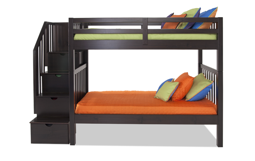 Keystone Stairway Twin/Full Bunk Bed With Perfection Innerspring