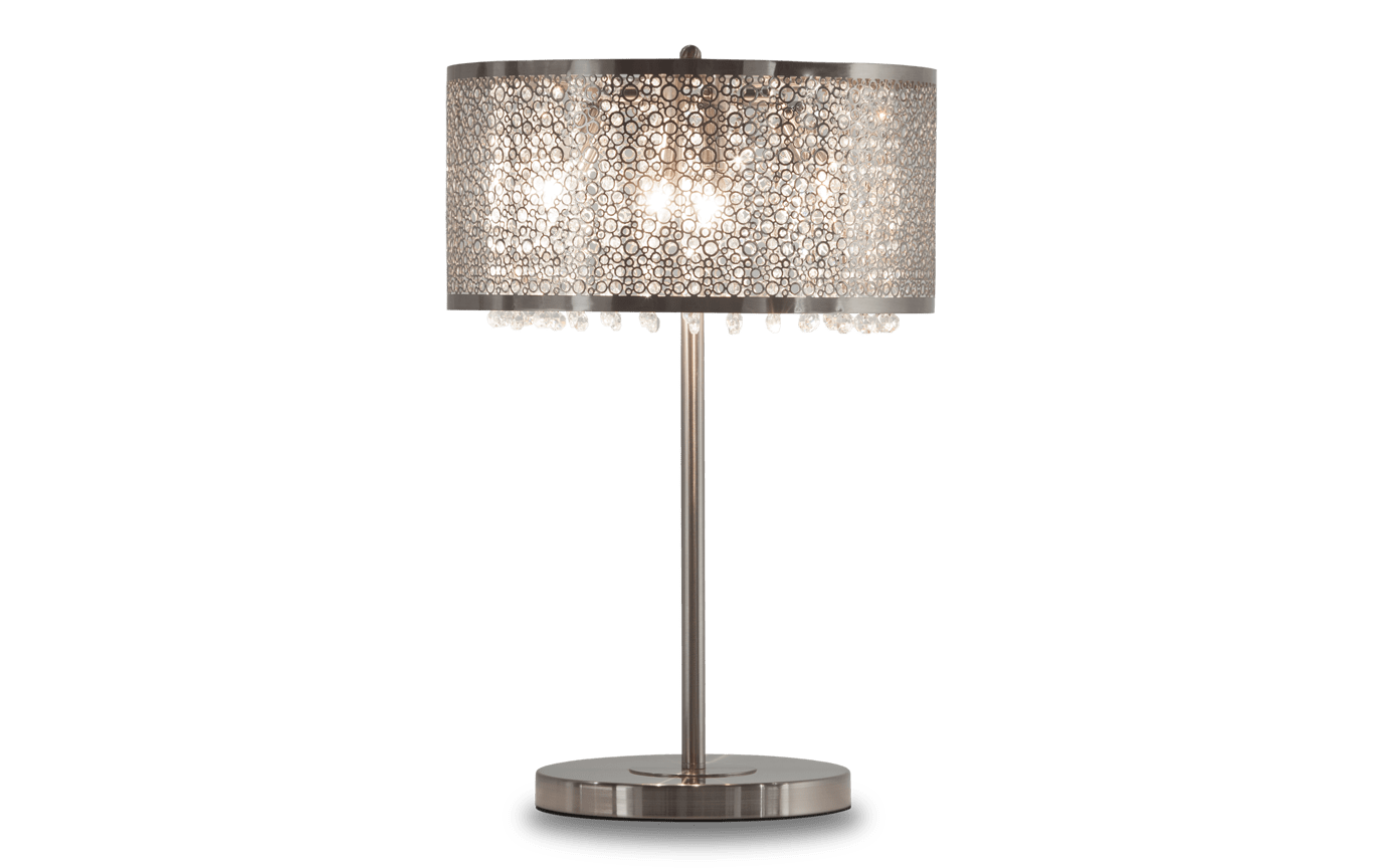 silver glitter table lamp