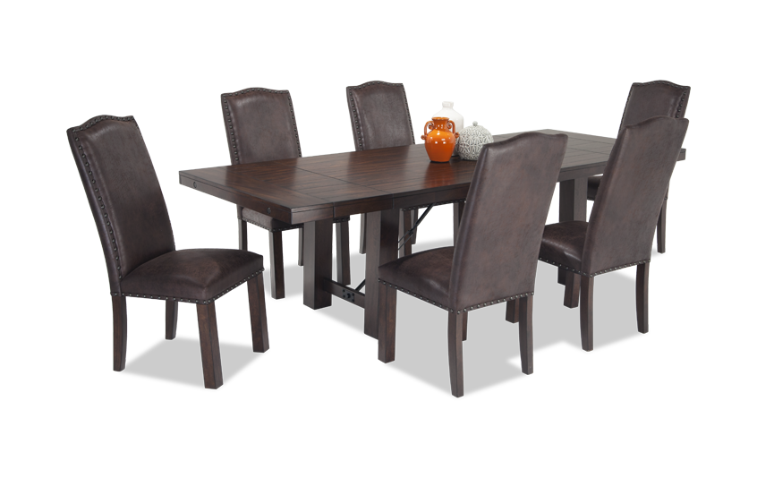 Mesa 7 Piece Dining Set With Upholstered Side Chairs Bob S Mesa 7 Piece Dining Set With Upholstered Side Chairs