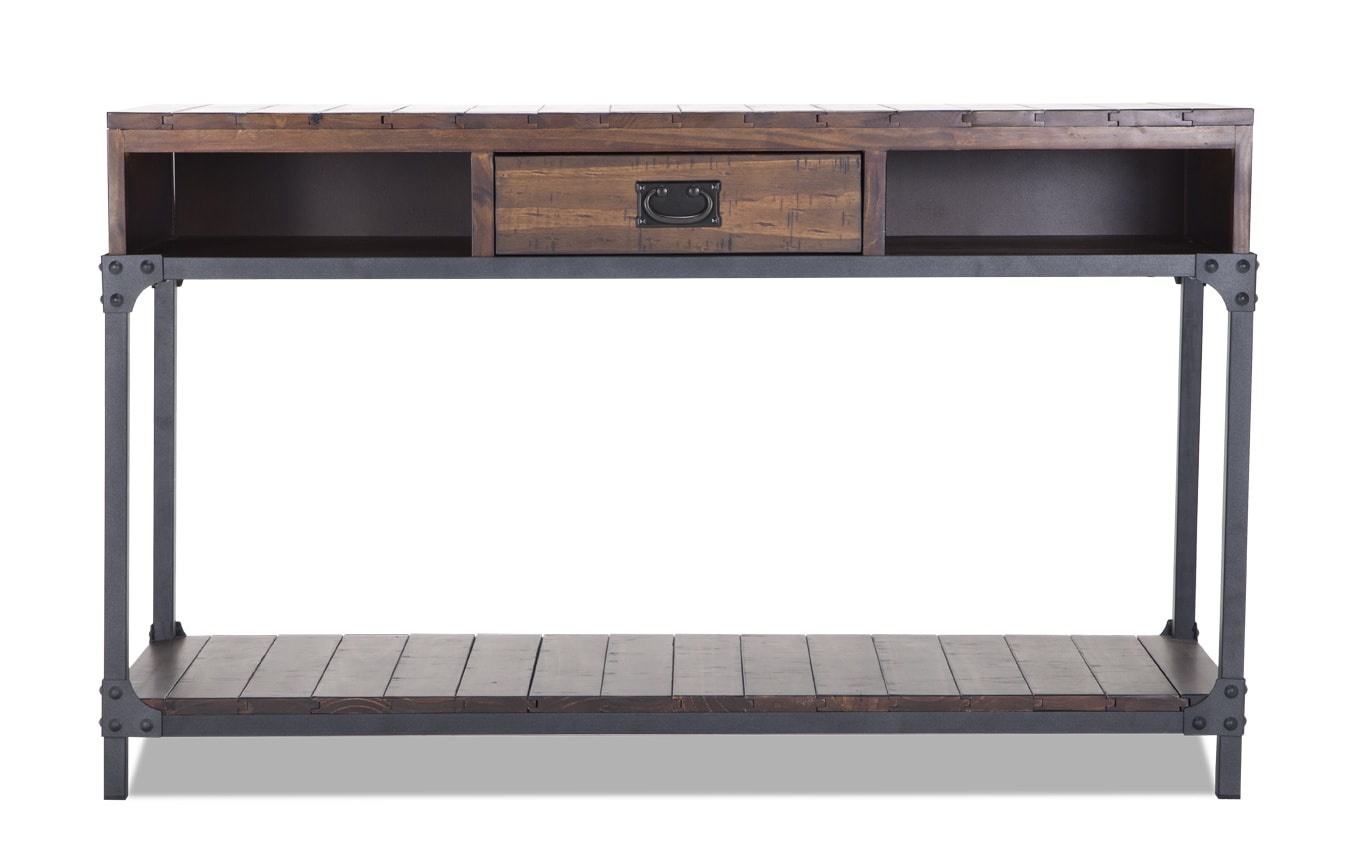 Rivet Sofa Table Bob S Furniture Gallery Slider Image 1