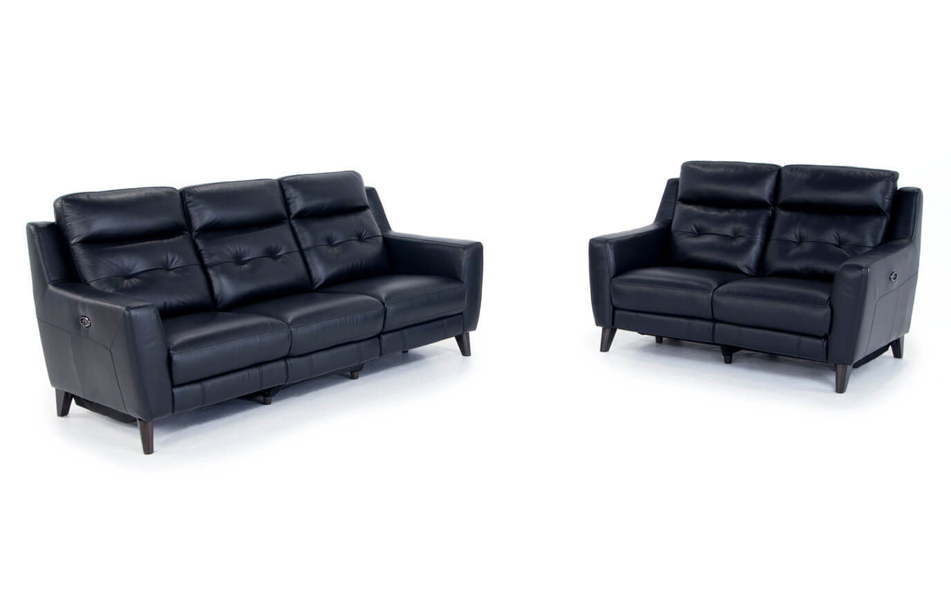 Stratus Leather Power Reclining Sofa Baci Living Room Gallery Slider Image 1 Stratus Leather Power Reclining Sofa