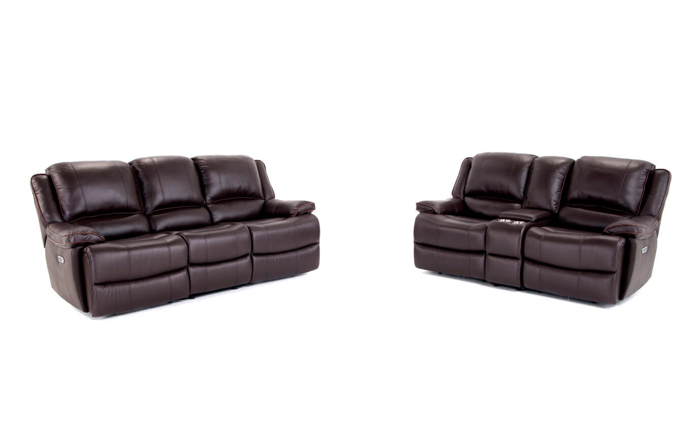 Phoenix Leather Power Reclining Sofa Loveseat