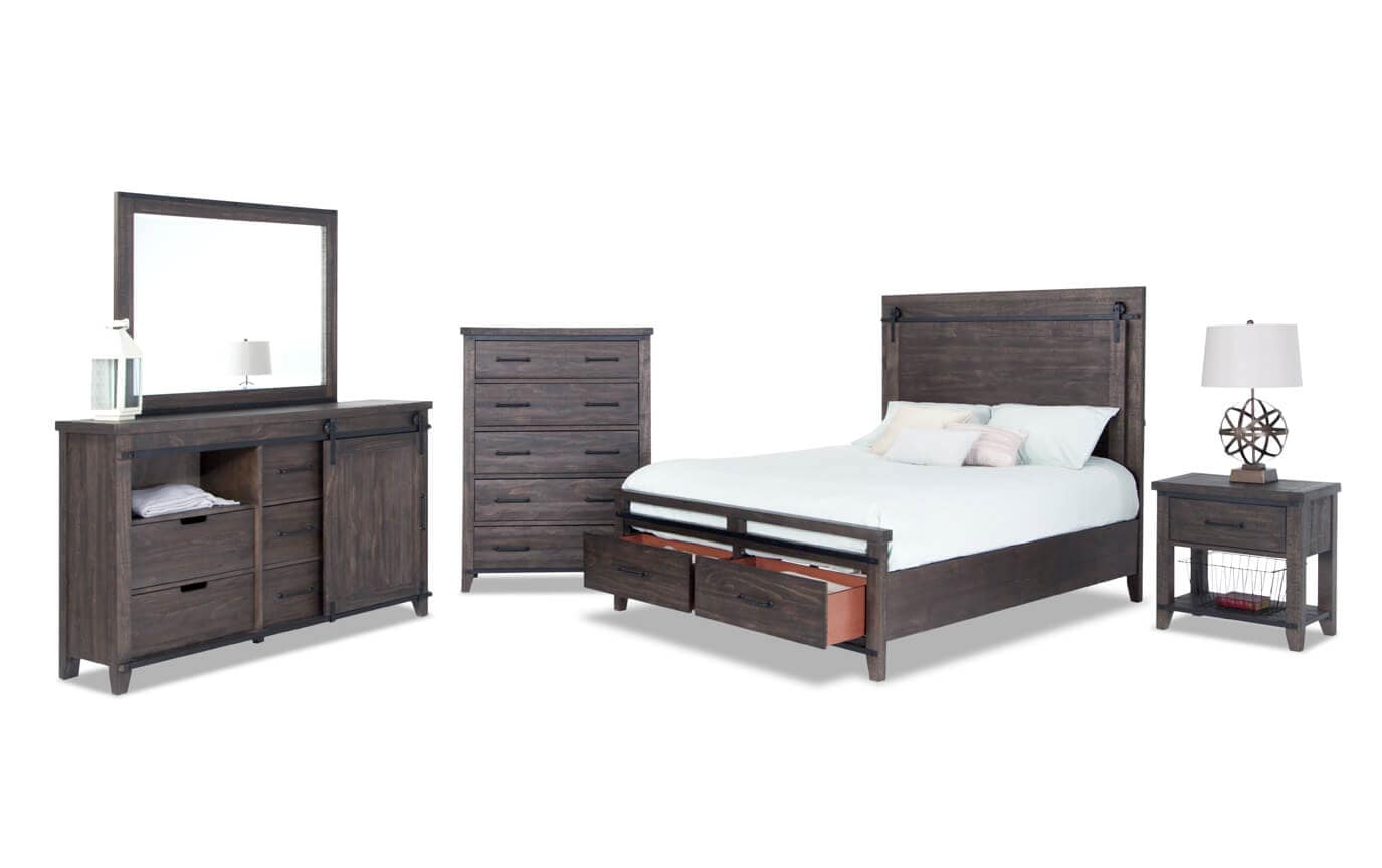 Montana Storage Bedroom Set Bob S Furniture Gallery Slider Image 2