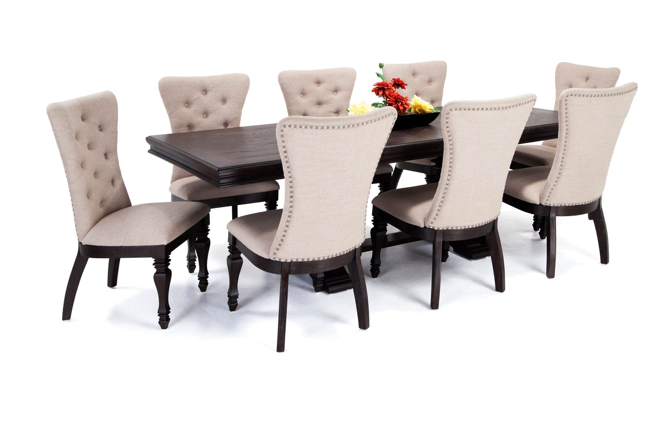 Riverdale 9 Piece Dining Set With Upholstered Chairs Bobscom