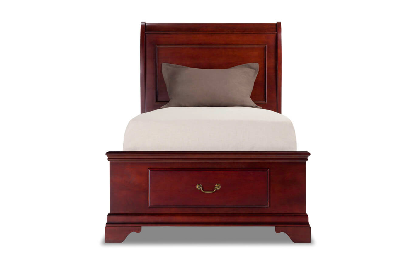 Louie Cherry Twin Storage Bed Bob S Furniture Louie Cherry Twin Storage Bed