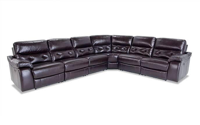 excalibur leather power reclining 6 piece sectional | bob's discount