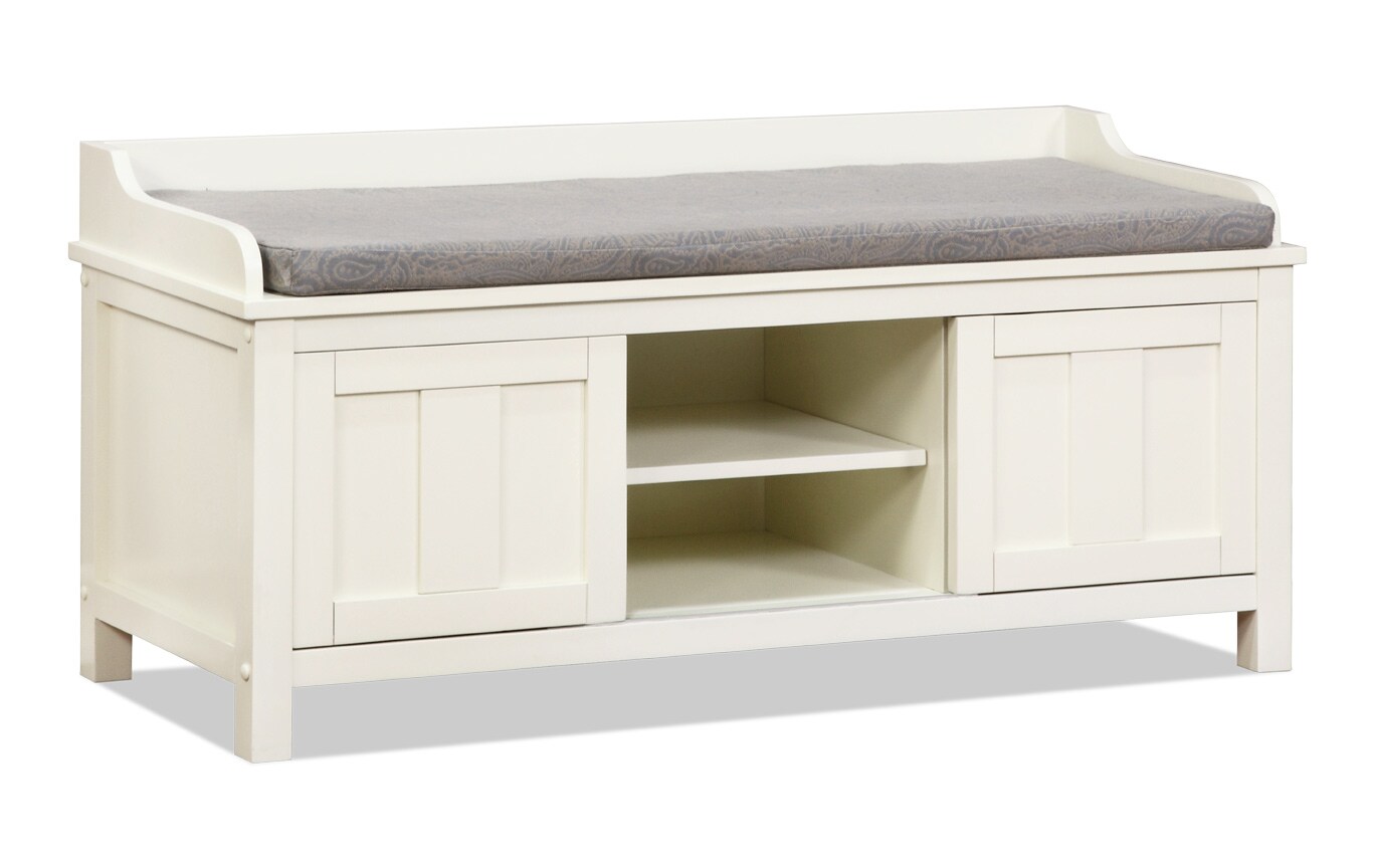 June White Storage Bench