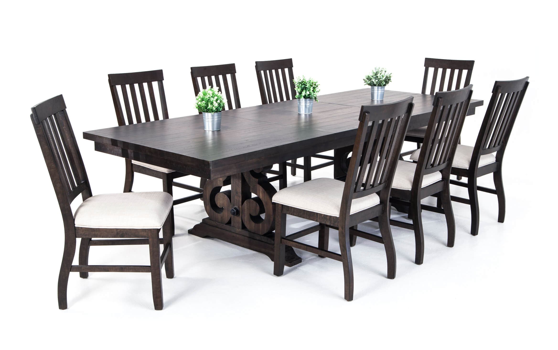 Sanctuary 9 Piece Dining Set With Slat Chairs Bobscom