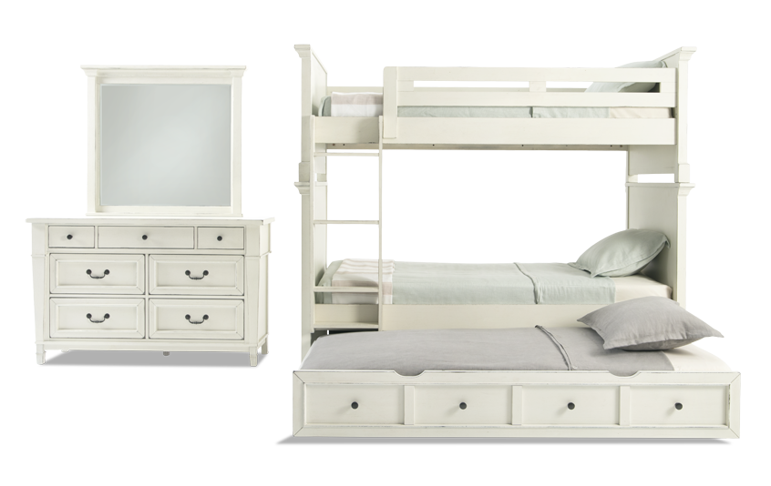 Julia Youth Bunk Bed Set With Trundle Bob S Furniture