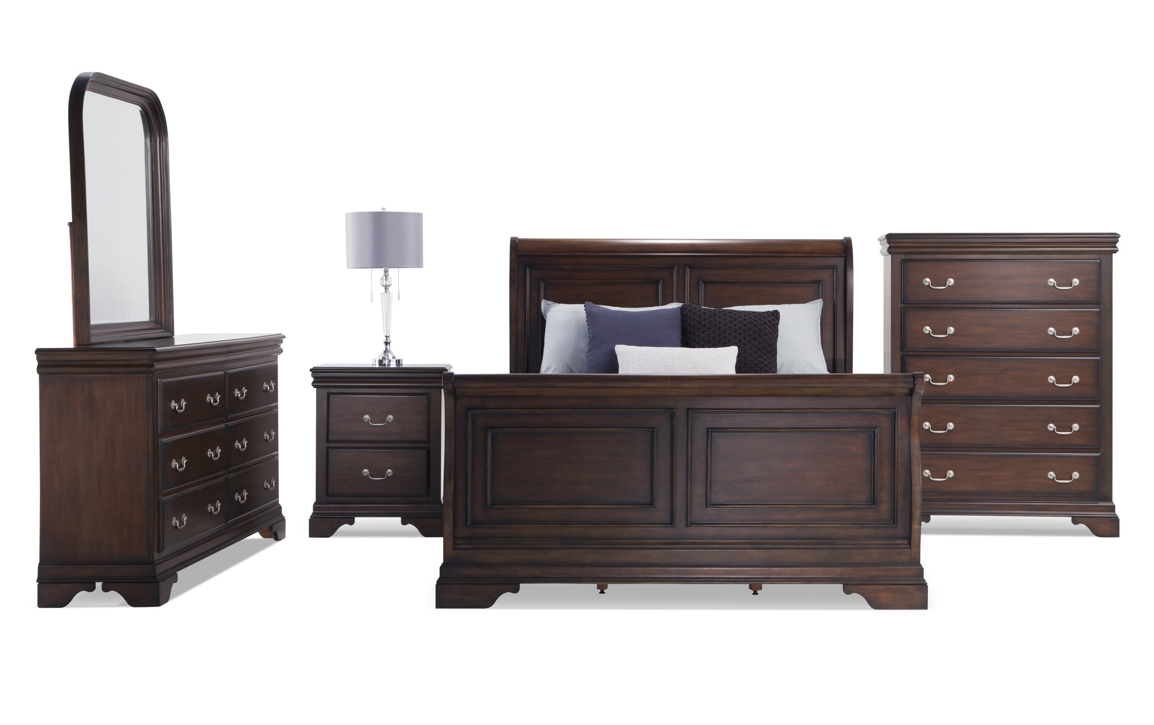Louie Twin Cherry Bedroom Set, King Size Bed Sets Bobs Furniture