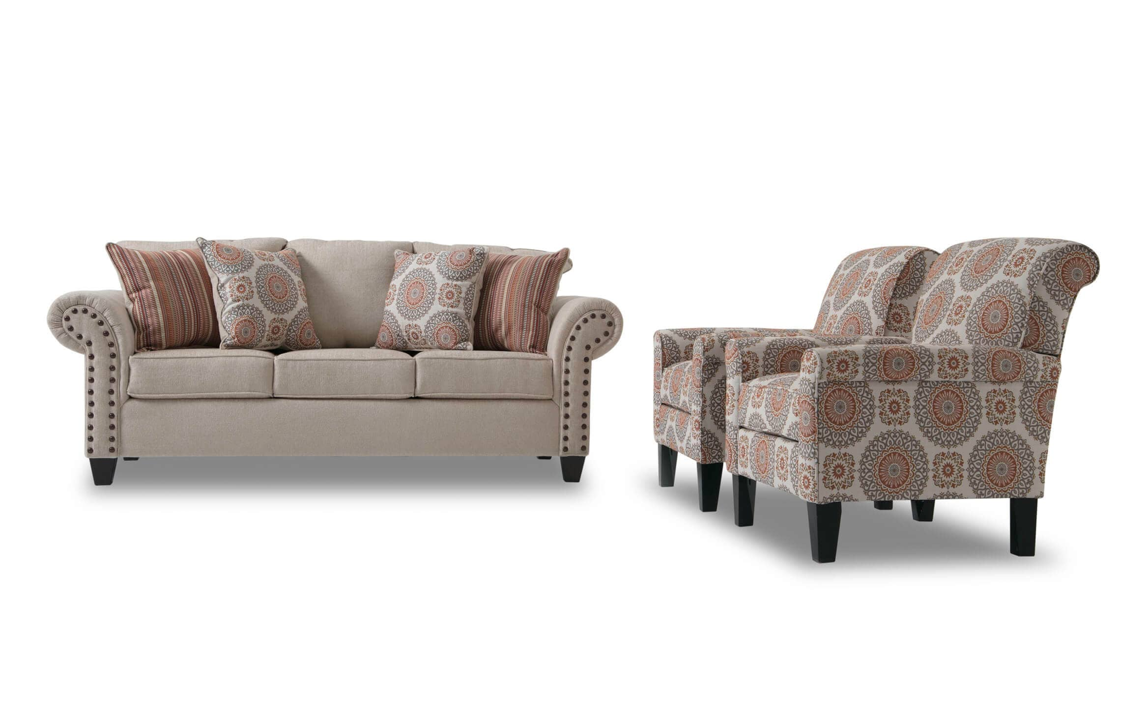 Artisan Beige Sofa 2 Accent Chairs Bobs Discount Furniture