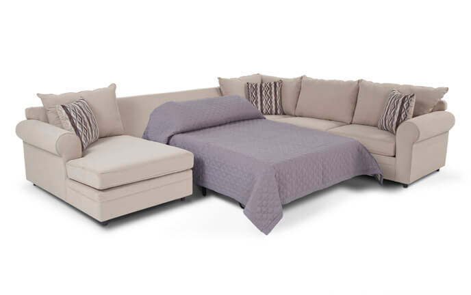 Sleeper Sofas Bob S Furniture Venus 4 Piece Right Arm Facing Innerspring Full Sleeper Sectional