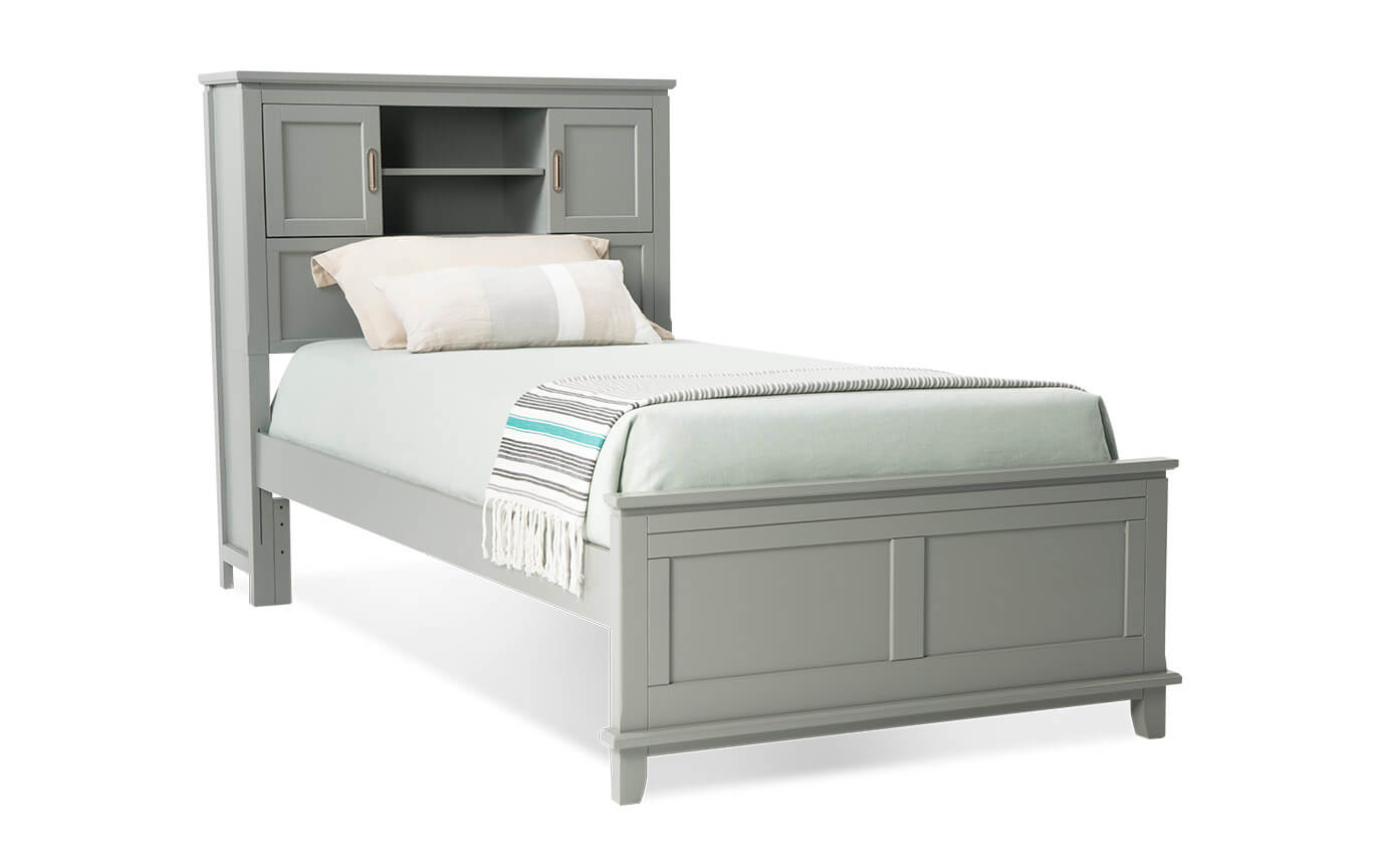 Chadwick Twin Gray Bookcase Bed