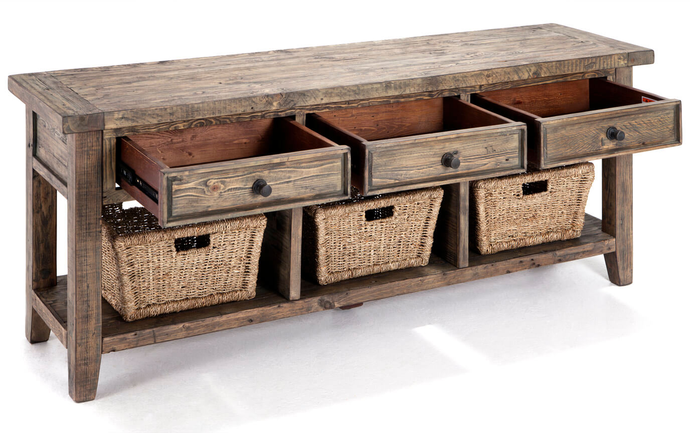 3 Basket Console Table Bob's Discount Furniture