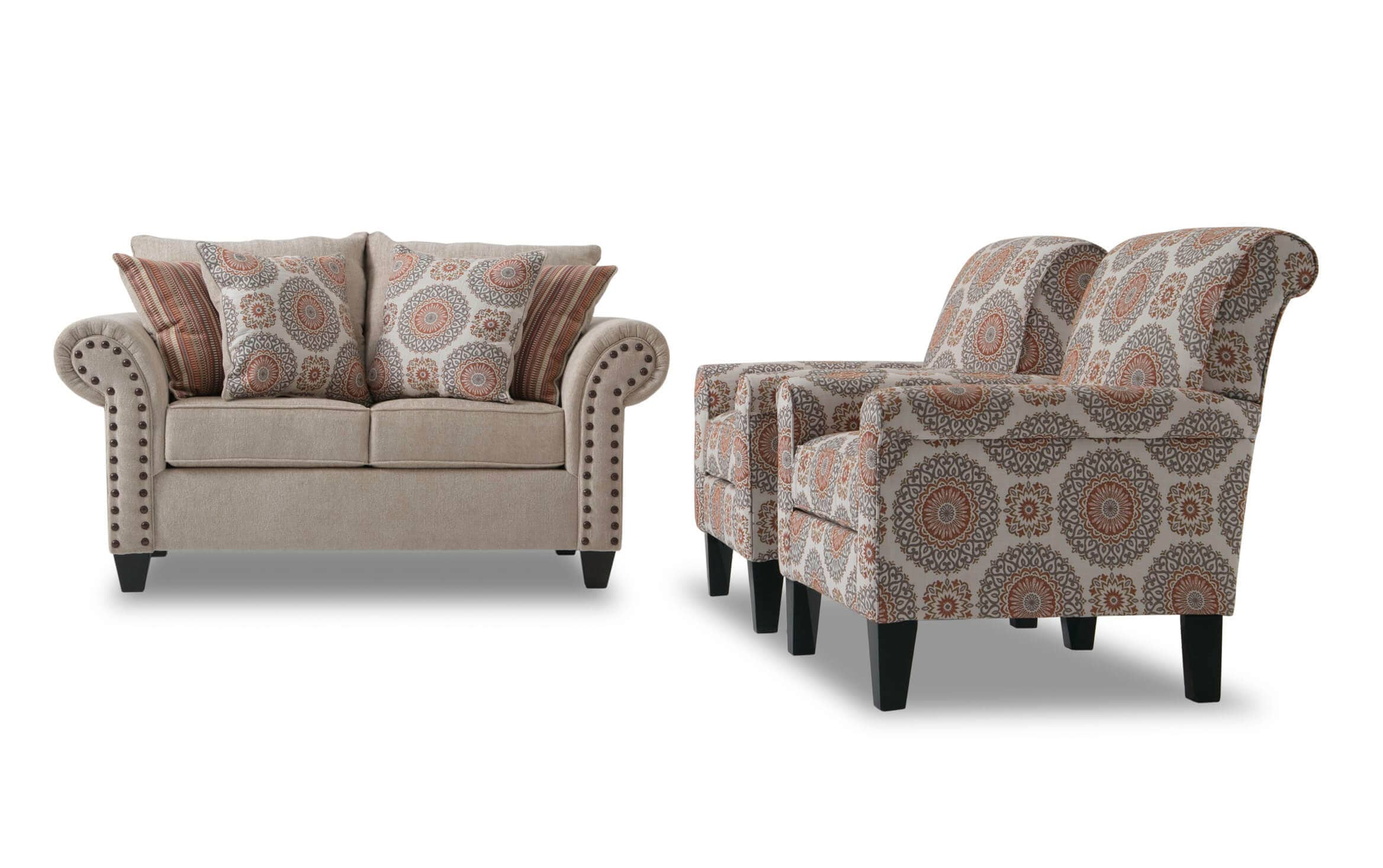 Artisan Beige Loveseat 2 Accent Chairs Bobs Com