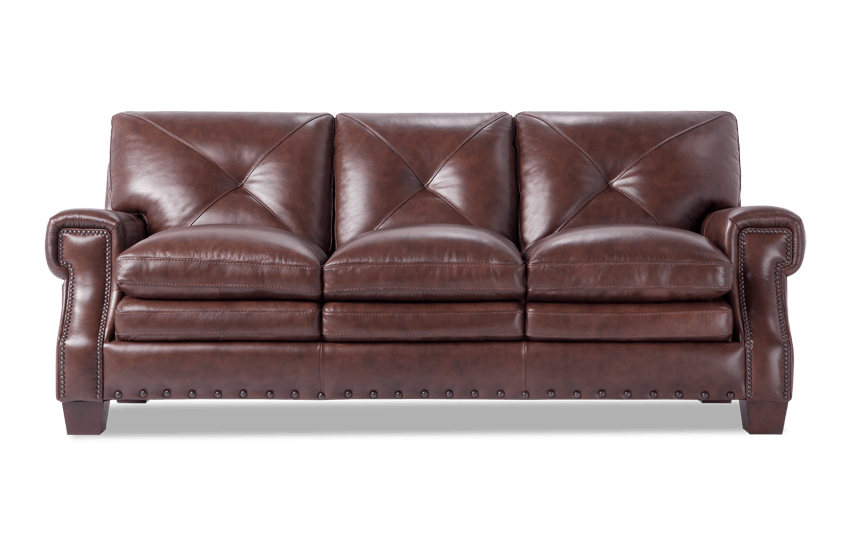 Kennedy Leather Brown Sofa Bobs Com Hero Product Image