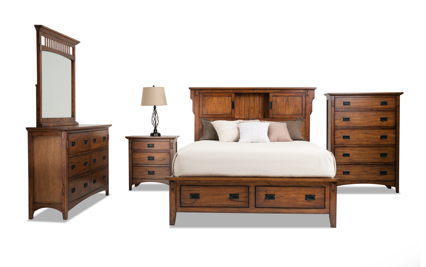 Mission Oak Ii Twin Storage Bedroom Set