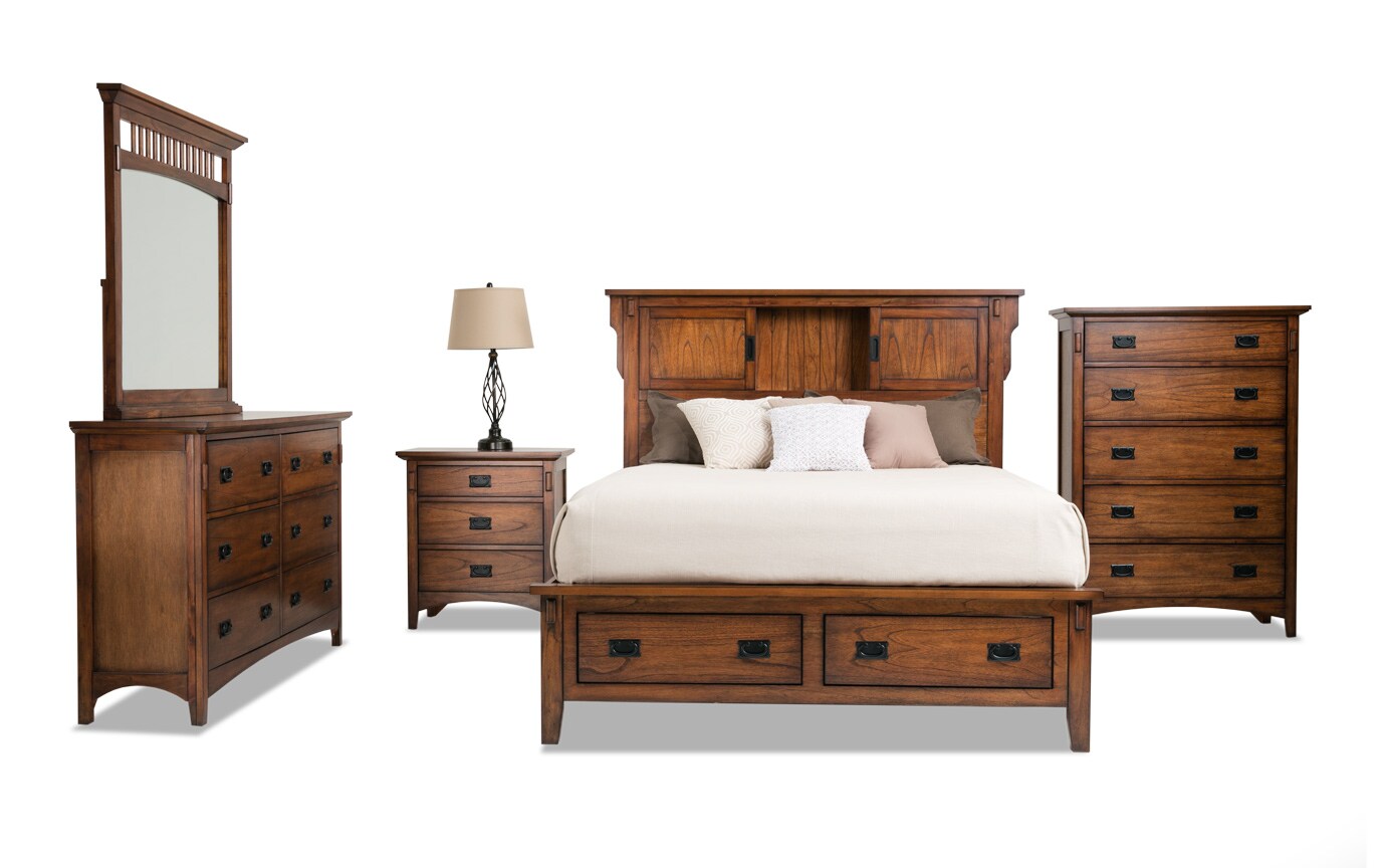 Mission Oak II Storage Bedroom Set | Bobs.com