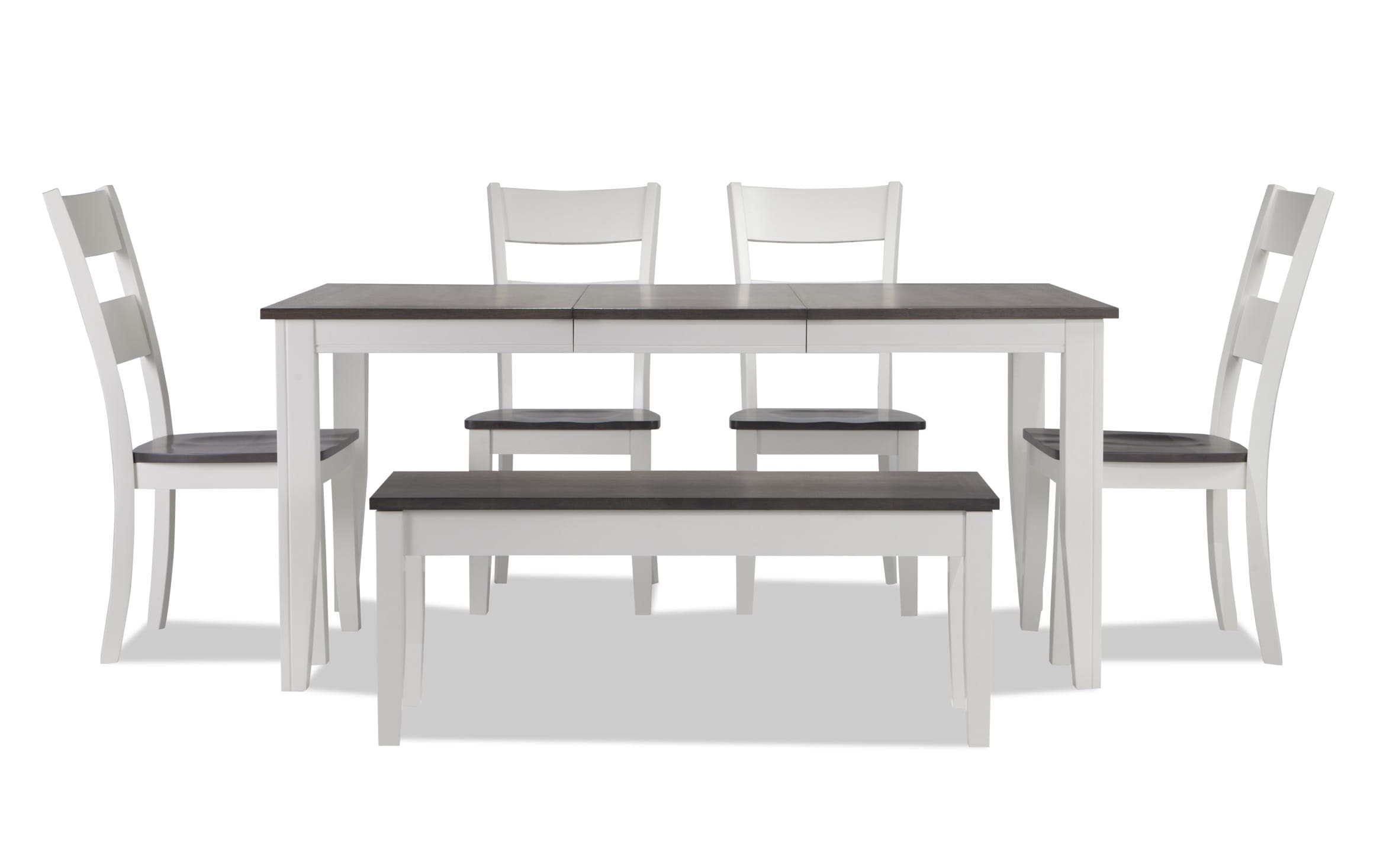 blake gray  white 6 piece dining set with storage bench