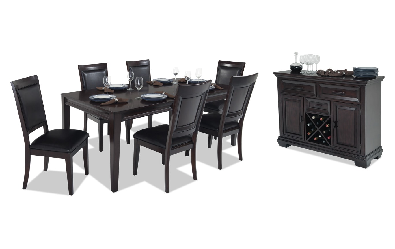 Matrix 8 Piece Dining Set Bob S Furniture Matrix 8 Piece Dining Set