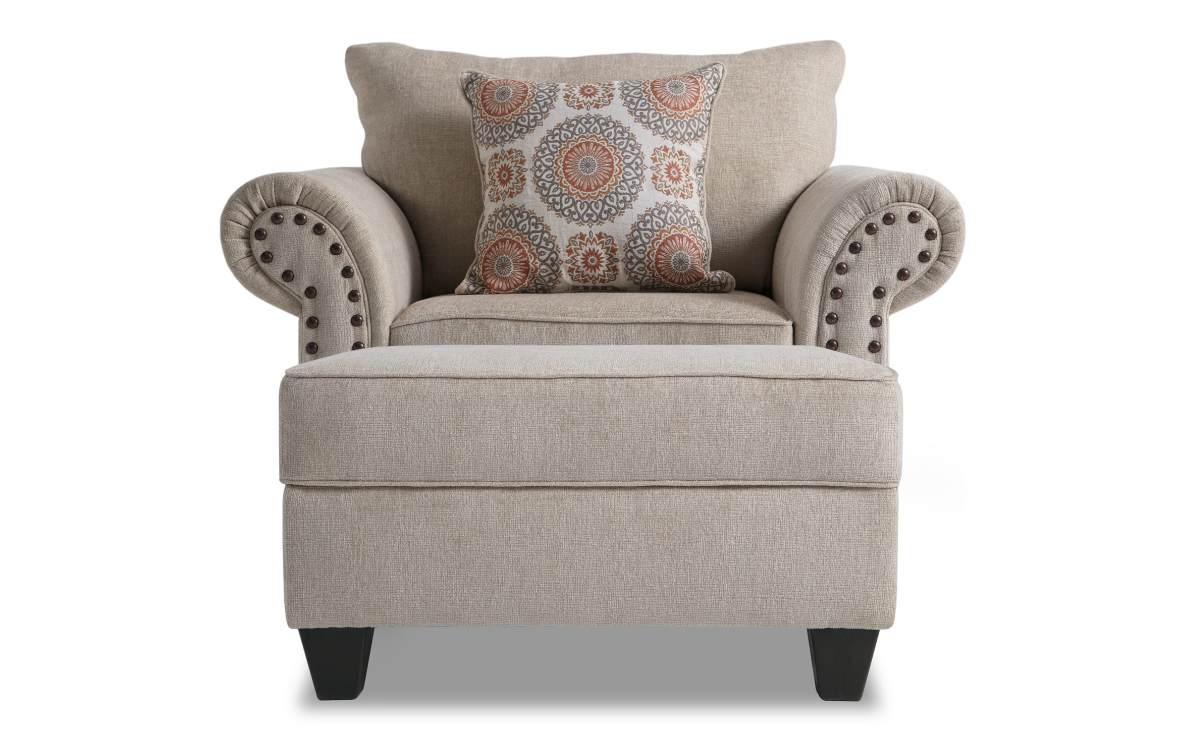 Artisan Beige Oversized Chair Storage Ottoman Bobs Discount Furniture