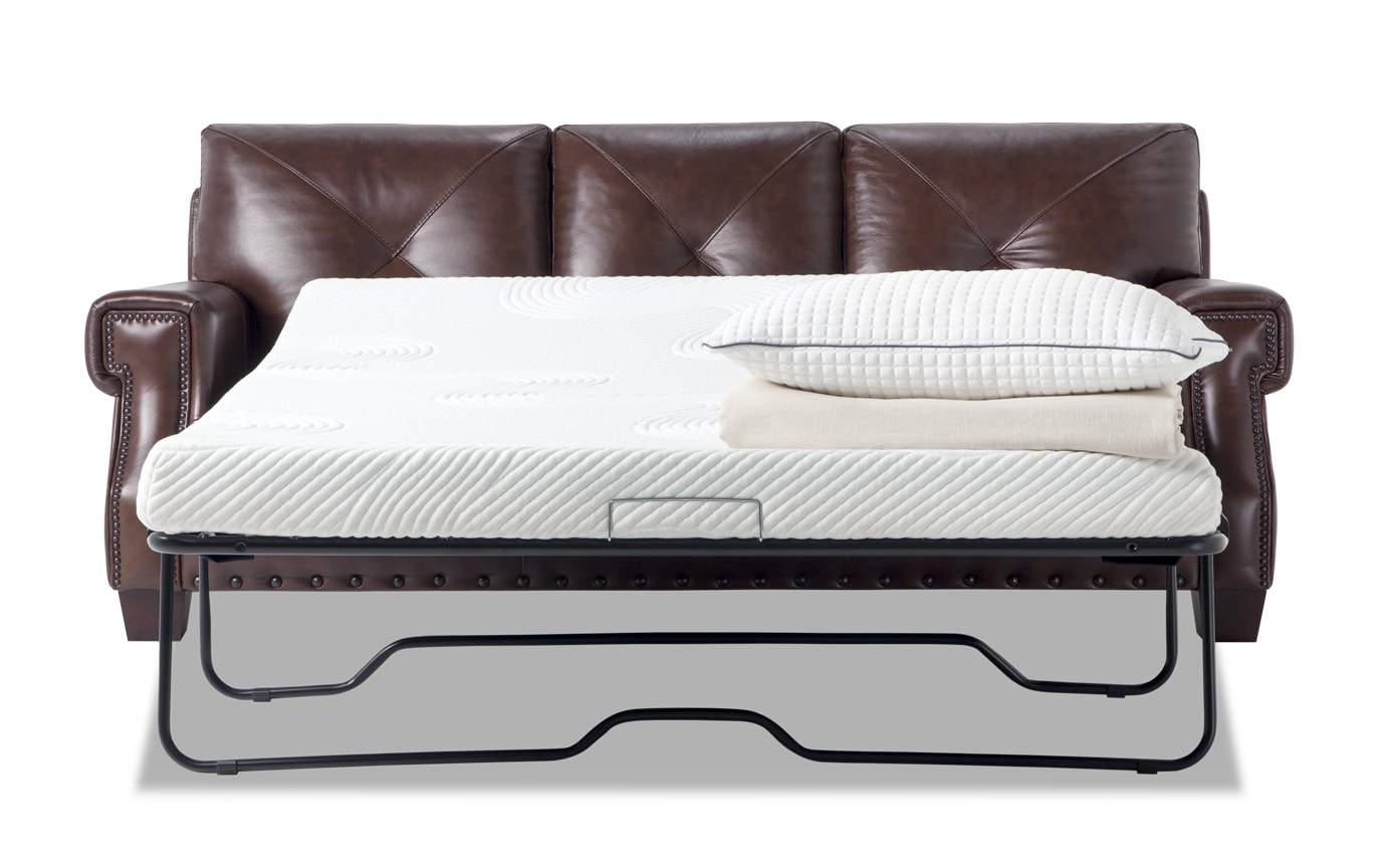 Kennedy Leather Bob O Pedic Gel Queen Sleeper Sofa Bobs Gallery Slider Image 1