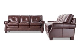 Kennedy Brown Leather Sofa Set
