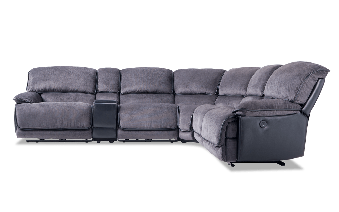 Dawson Brown 6 Piece Power Reclining Sectional With Armless