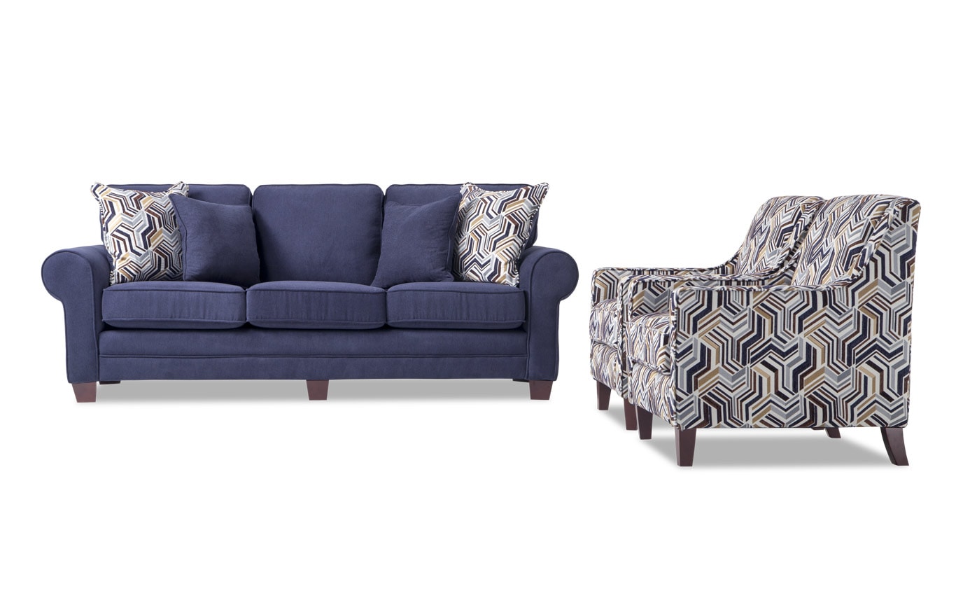 Gracie 90 Sofa Accent Chairs Bob S Furniture Gallery Slider Image 1