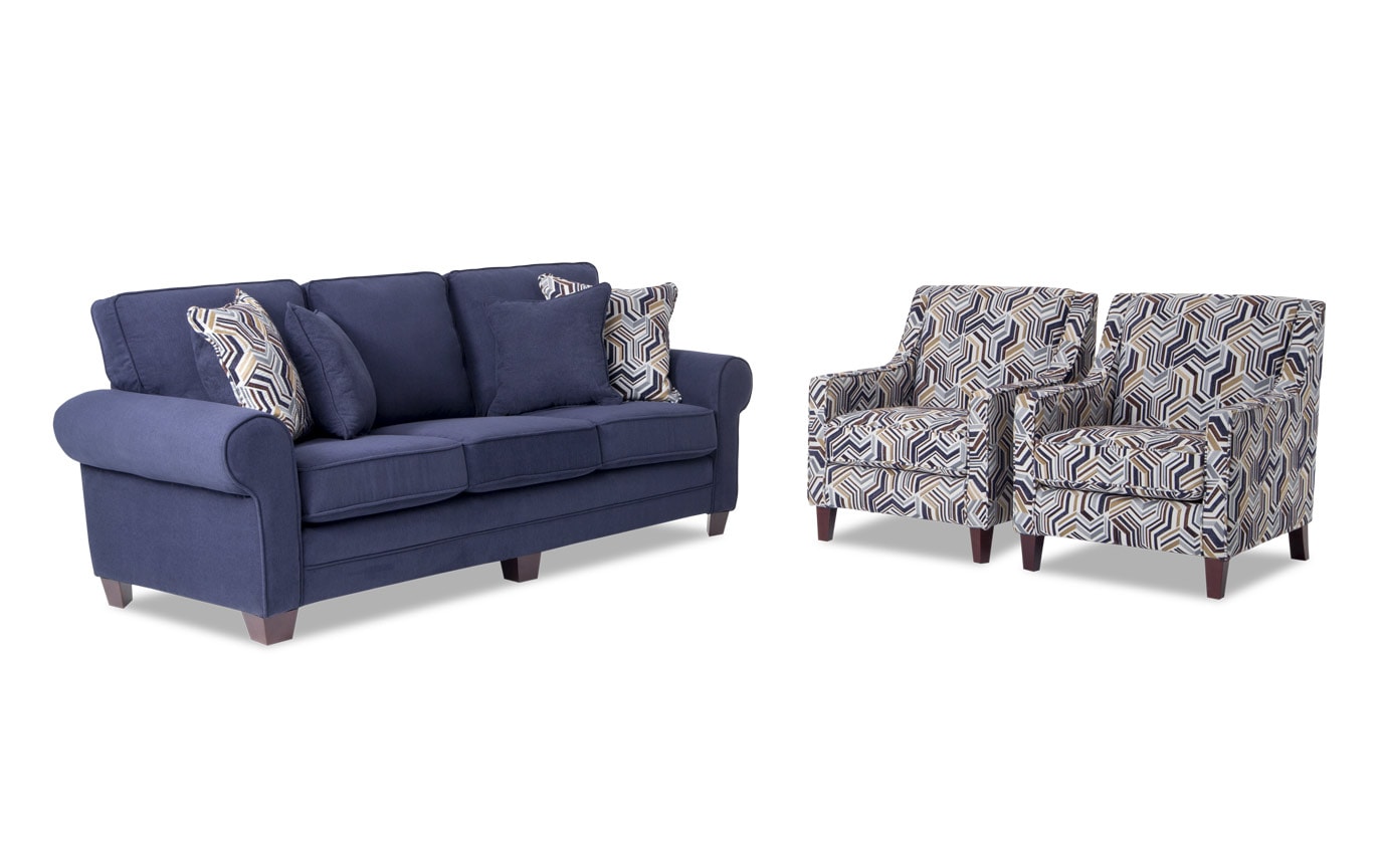 Gracie 90 Sofa Accent Chairs Bob S Furniture Gallery Slider Image 2