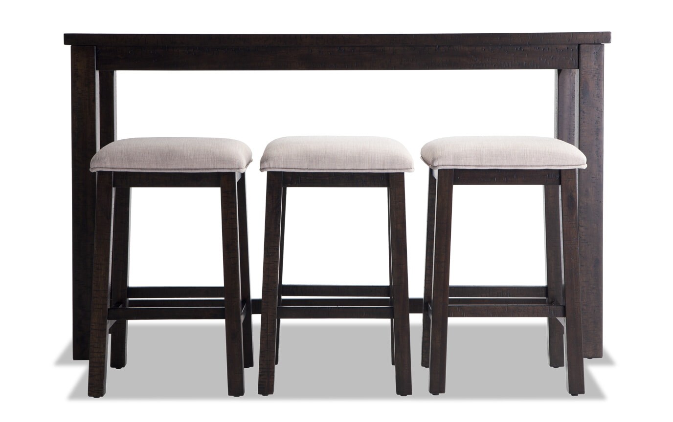 Arcadia 4 Piece Bar Table Set Bob S Furniture Arcadia 4 Piece Bar Table Set