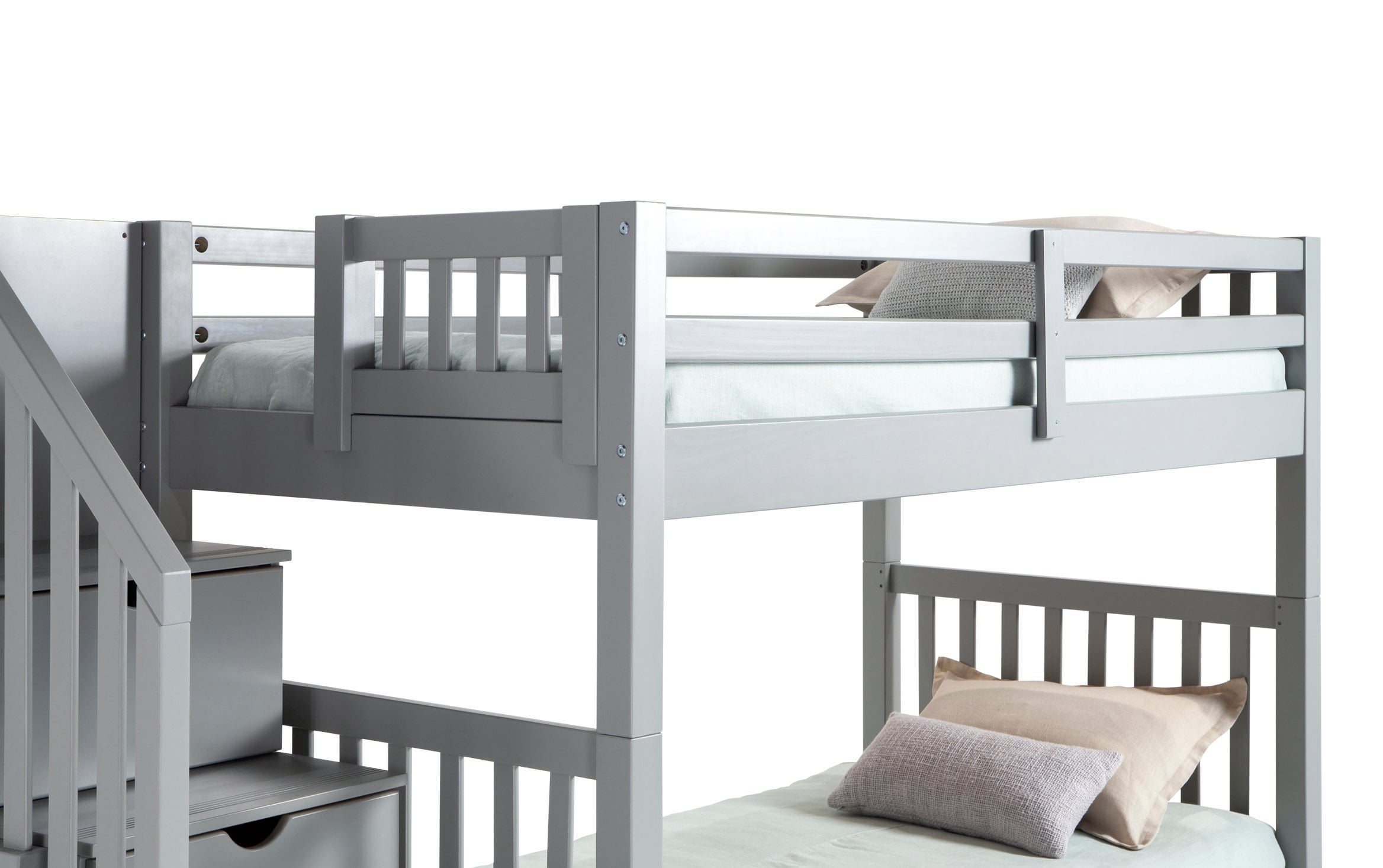 Keystone Twin Gray Stairway Bunk Bed, Bobs Furniture Keystone Bunk Bed