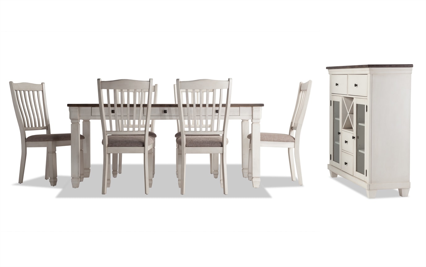 Savannah 8 Piece Dining Set With Server Bobs Gallery Slider Image 1